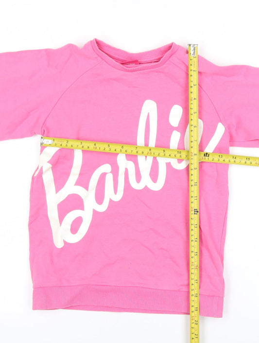 Girls UK Size 10 Years Barbie Pink Pullover Sweatshirt