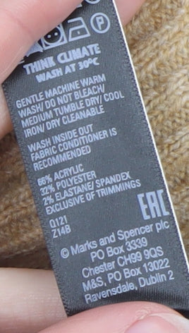 Womens UK Size M Marks and Spencer Beige Pullover Jumper