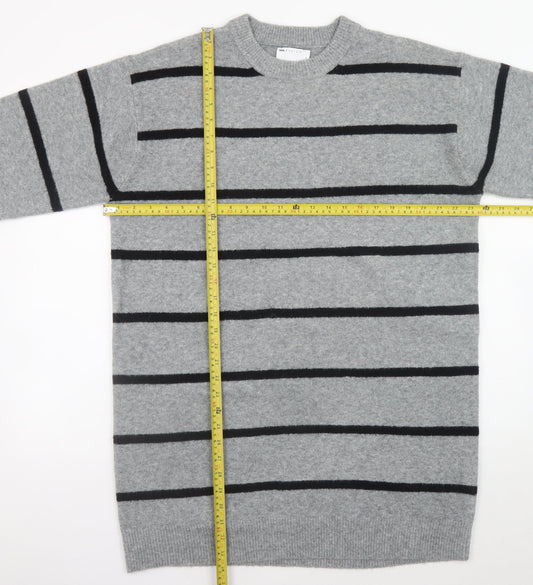 ASOS Design Women’s Grey Striped Sweater Dress Size 8-10 Knit Stretch