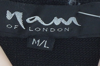 Womens UK Size M/L Nam of London Black Pullover Jumper