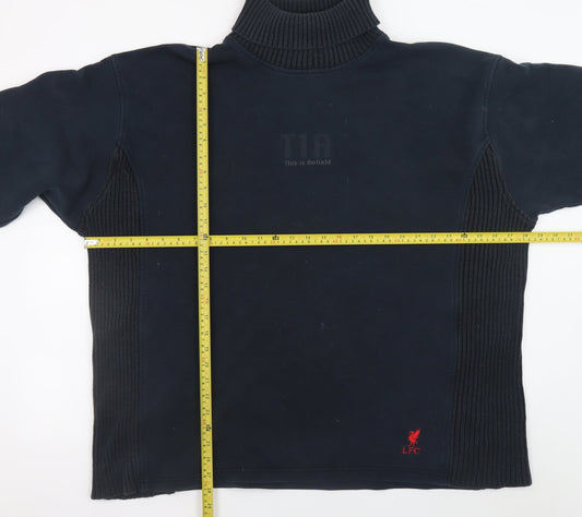 Liverpool FC Men's Blue XL Roll Neck Pullover Cotton Jumper