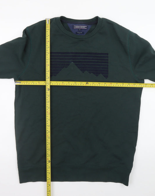 Mens UK Size XL Tommy Hilfiger Green Pullover Sweatshirt