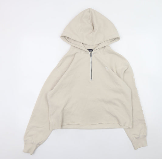Womens UK Size S Abercrombie & Fitch Beige Pullover Hoodie