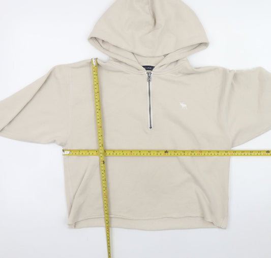 Womens UK Size S Abercrombie & Fitch Beige Pullover Hoodie