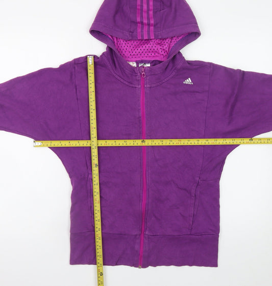 Girls UK Size 13-14 Years adidas Purple Full Zip Hoodie