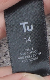 Womens UK Size 14 TU Grey Cardigan Jumper