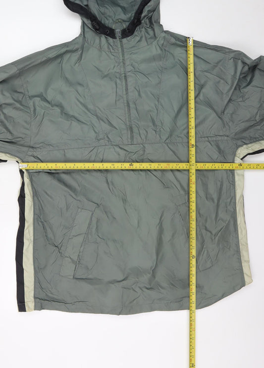 St. Bernard Men's Green L Windbreaker Hooded Lightweight Jacket