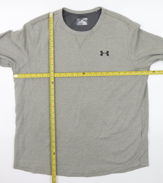Under Armour Men's Grey XL ColdGear Waffle Knit Pullover Jumper
