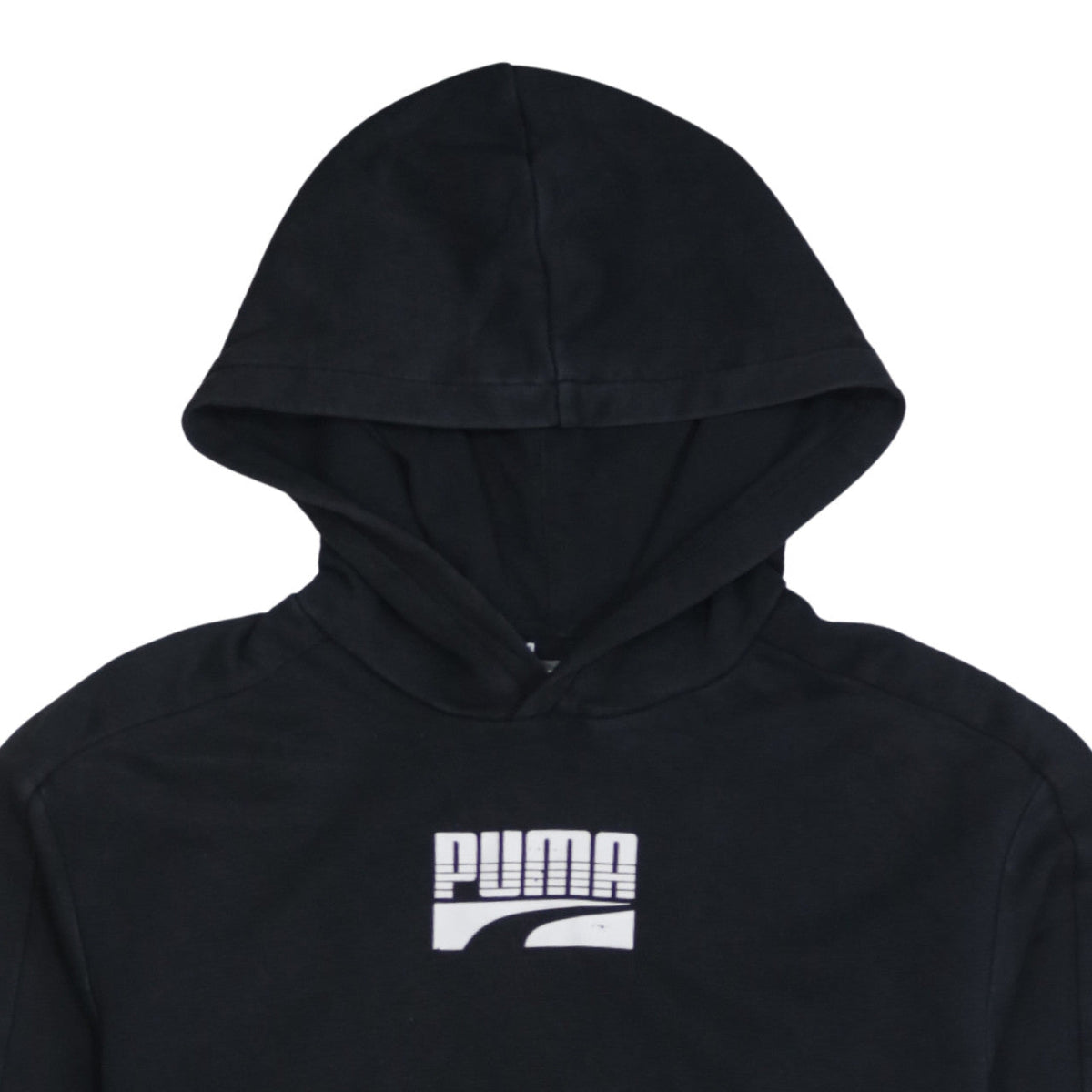Additional view of Puma boys’ black pullover hoodie 13-14 years logo cotton blend sweatshirt