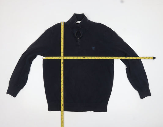 Mens UK Size M Timberland Blue 1/4 Zip Jumper