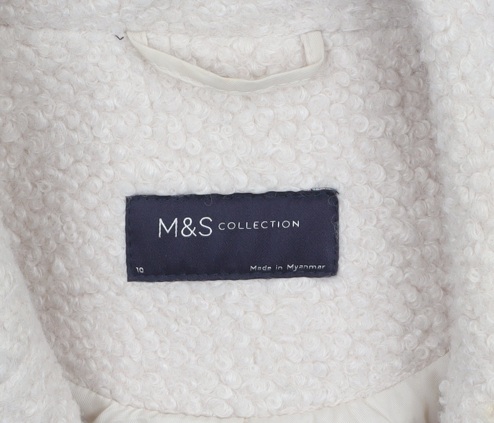 Womens UK Size 10 Marks and Spencer Beige Overcoat