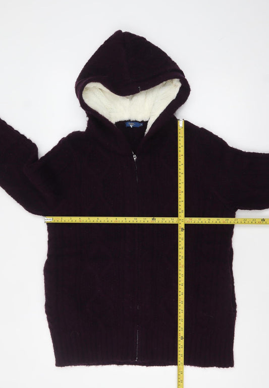 Womens UK Size 16 Cotton Traders Purple Full Zip Jumper