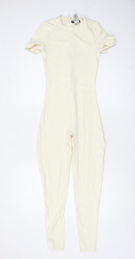 Womens UK Size 8 PRETTYLITTLETHING One-Piece Ivory Catsuit