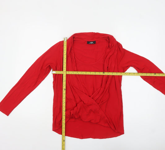 Womens UK Size 12 Wallis Red Wrap Blouse
