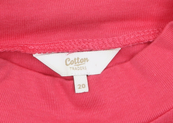 Womens UK Size 20 Cotton Traders Pink Basic T-Shirt
