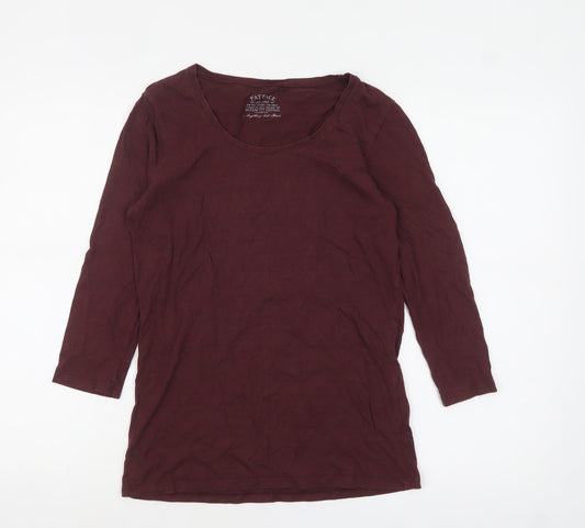 Womens UK Size 10 FatFace Red Basic T-Shirt