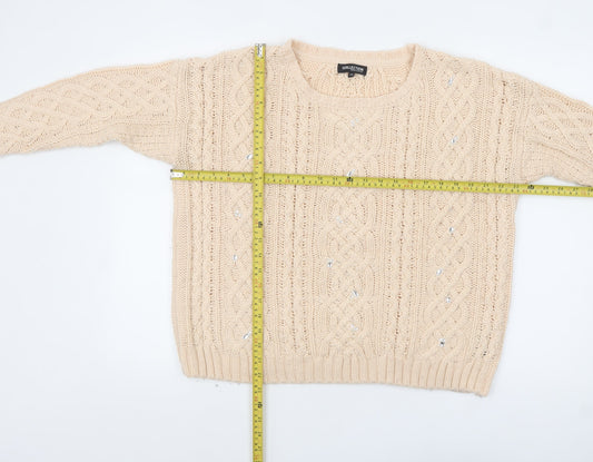 Womens UK Size 14 Debenhams Beige Pullover Jumper