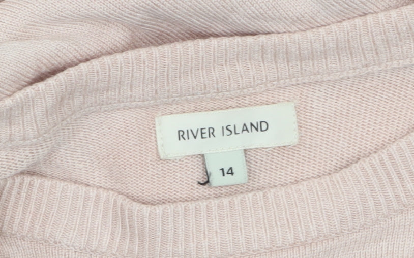 Womens UK Size 14 River Island Pink Pullover Jumper