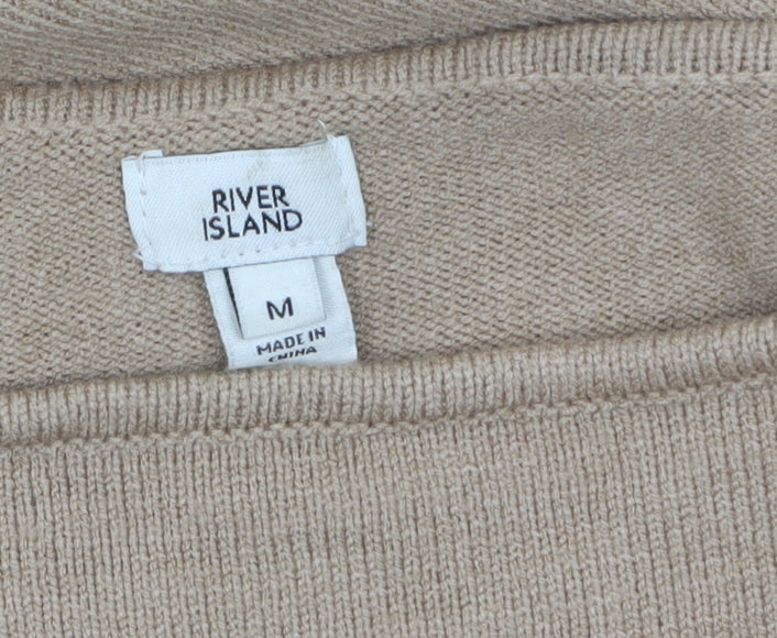 Womens UK Size M River Island Beige Pullover Jumper