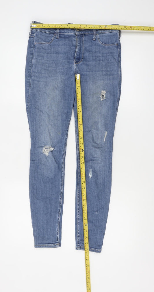 Womens UK Size 9 Slim Hollister Slim Fit Skinny Blue Jeans