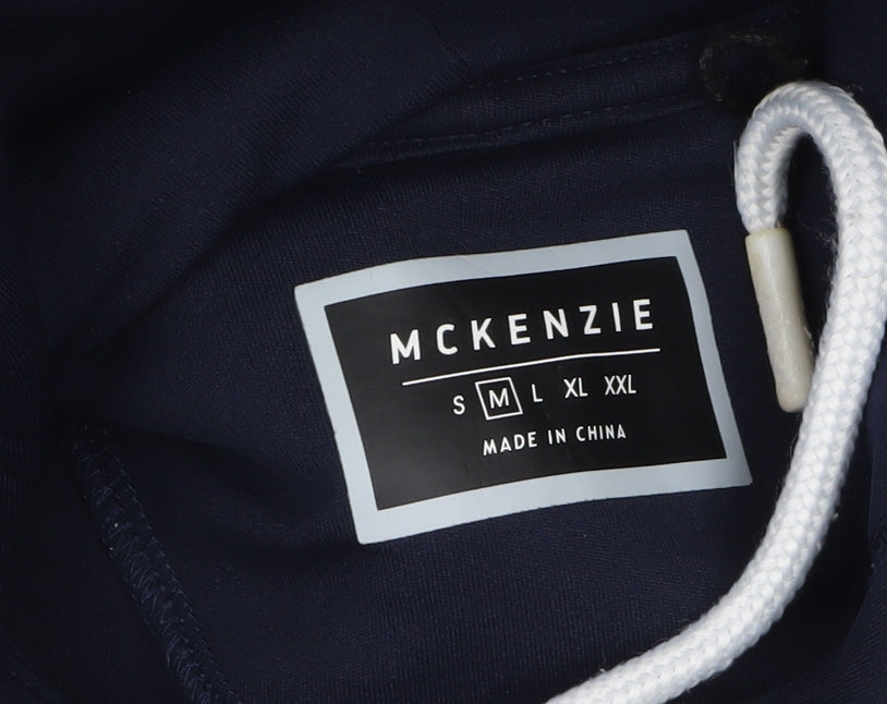 Mens UK Size M McKenzie Blue 1/4 Zip Hoodie