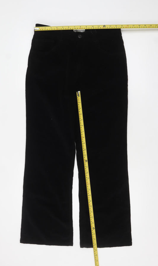 Womens UK Size 14 Zara Regular Fit Casual Workwear Black Trousers