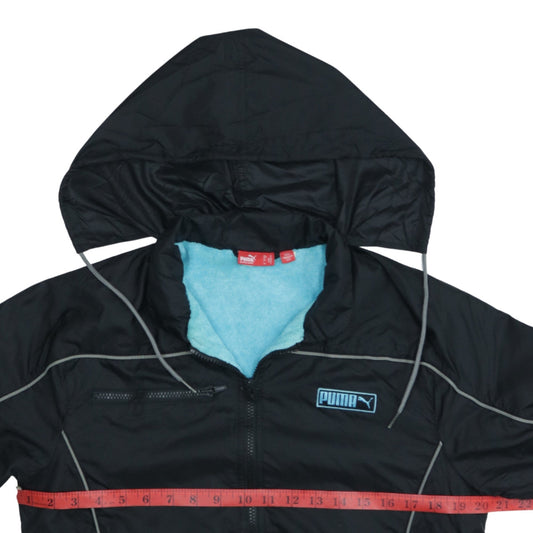 Puma Men's Black Hooded Windbreaker Jacket Size S Lightweight