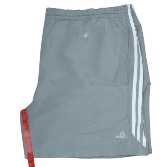 Adidas Mens Grey 2XL Athletic Shorts Lightweight Elastic Waist
