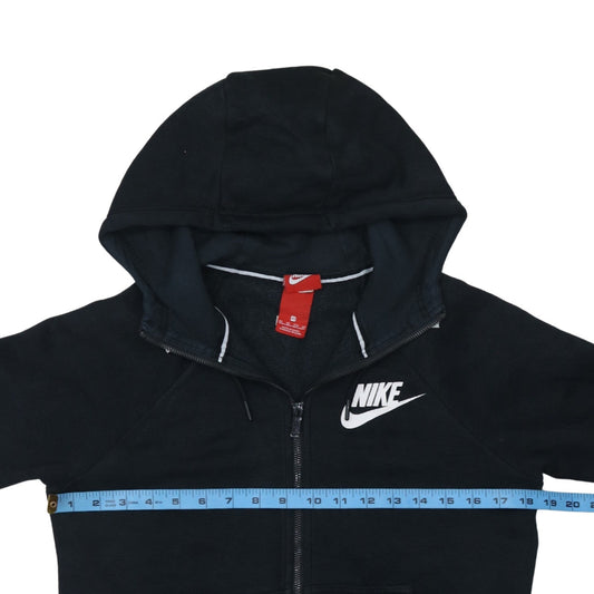 Womens UK Size XS Nike Black Full Zip Hoodie