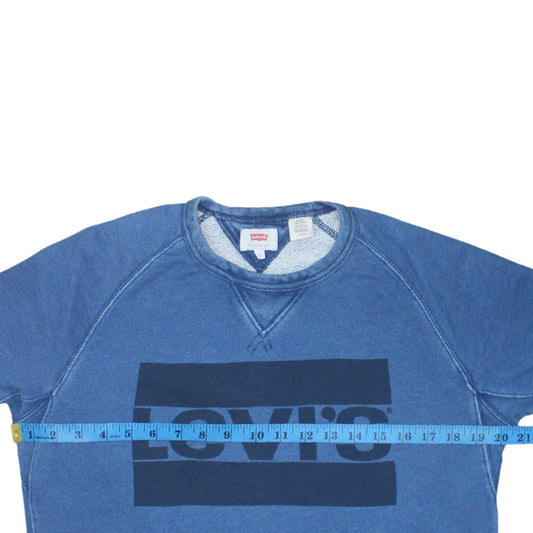 Mens UK Size S Levi's Blue Pullover Sweatshirt