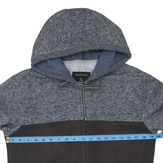 Mens UK Size S Quiksilver Grey Full Zip Hoodie
