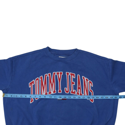 Mens UK Size M Tommy Jeans Blue Pullover Sweatshirt