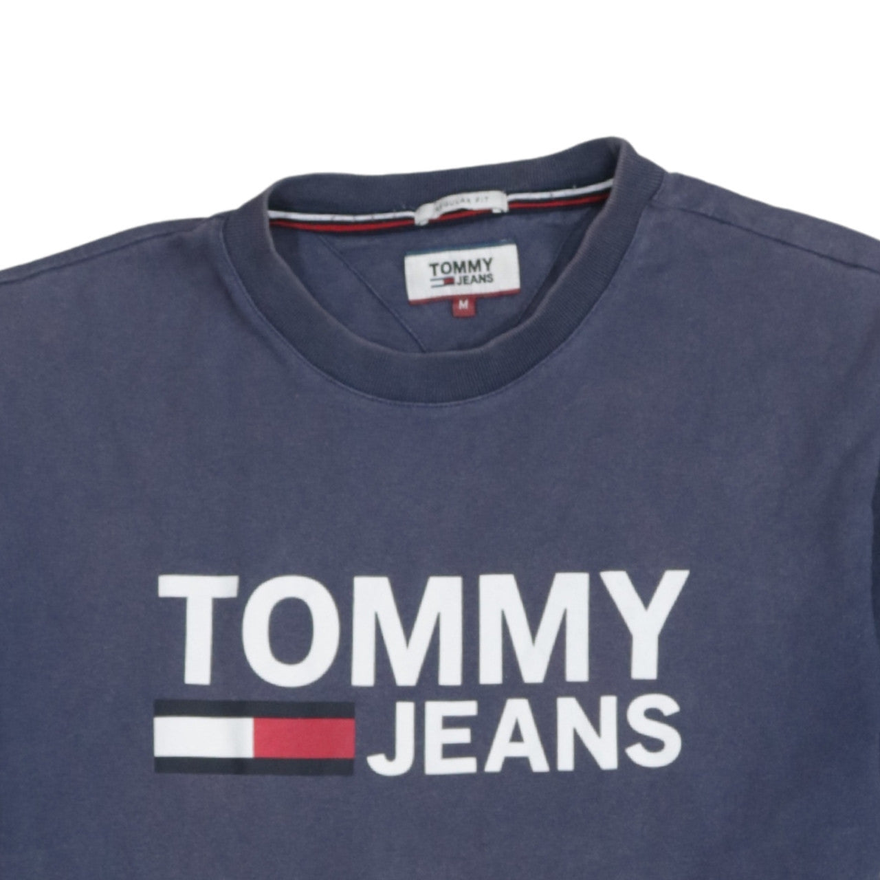 Tommy Jeans Men's Blue Regular Fit Logo Cotton T-Shirt Size M
