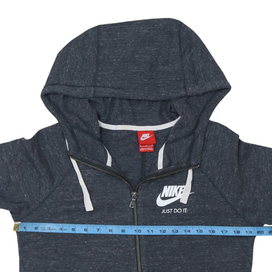 Womens UK Size M Nike Grey Full Zip Hoodie