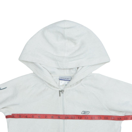 Womens UK Size XS Reebok White Full Zip Hoodie