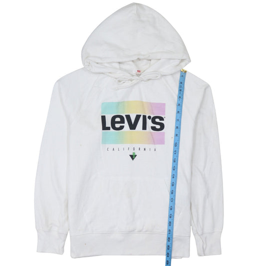 Mens UK Size M Levi's White Pullover Hoodie