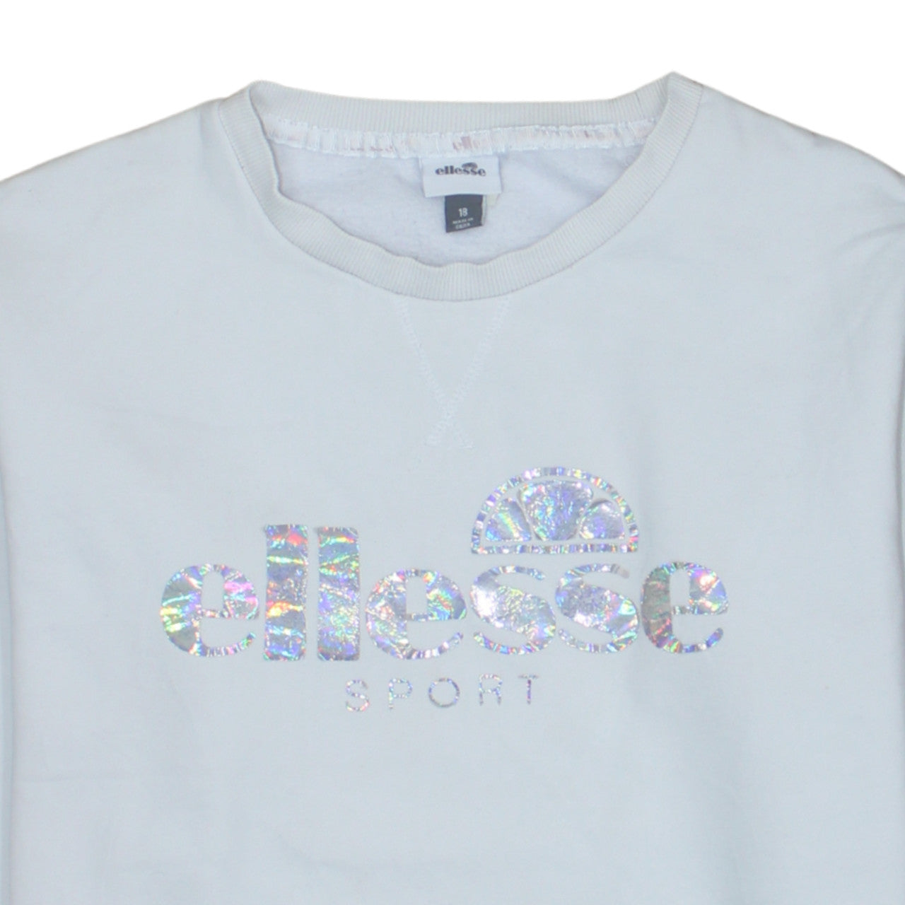 Womens UK Size 18 ellesse White Pullover Sweatshirt