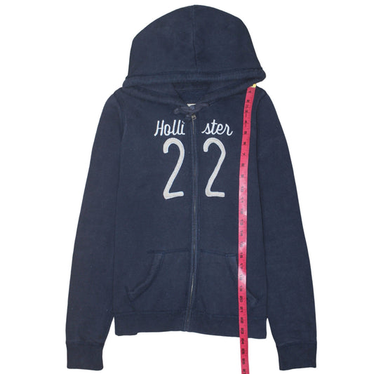 Womens UK Size L Hollister Blue Full Zip Hoodie