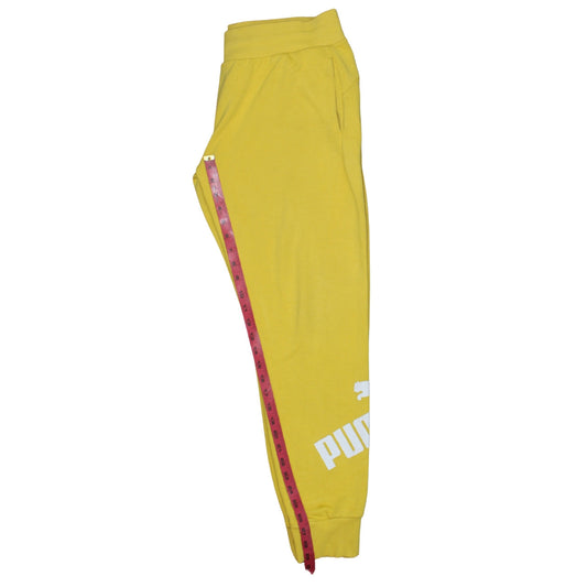 Womens UK Size L PUMA Regular Fit Jogger Yellow Trousers