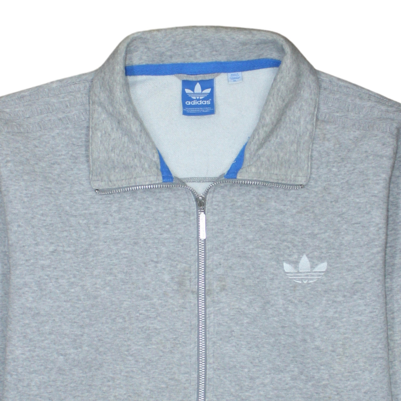 Mens UK Size XL adidas Grey Full Zip Sweatshirt