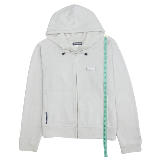 Womens UK Size L Reebok White Full Zip Hoodie
