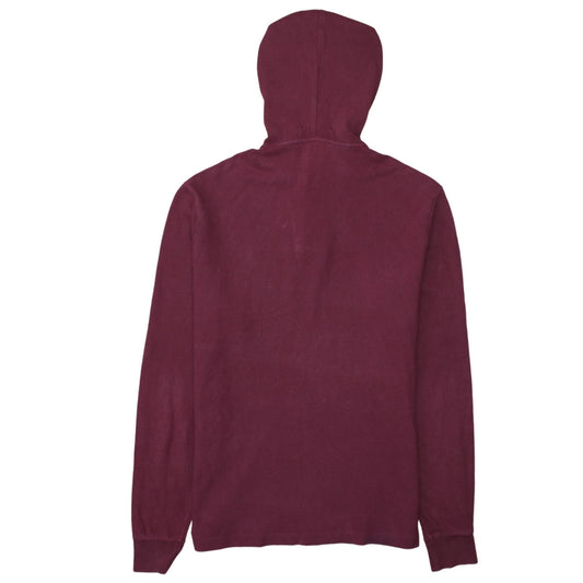 Mens UK Size S Ralph Lauren Red Henley Hoodie