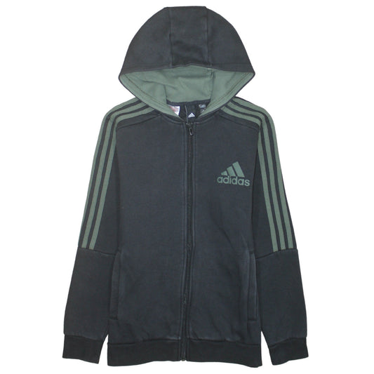 Additional front view of Adidas boys’ black full zip hoodie 13-14 years hooded sports sweatshirt