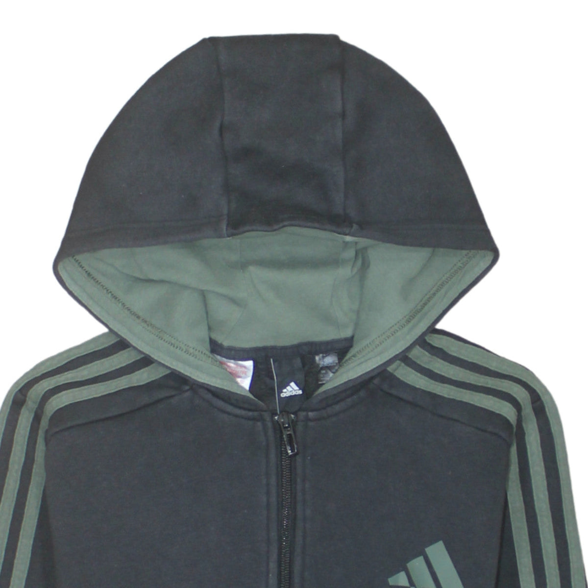 Additional view of Adidas boys’ black full zip hoodie 13-14 years hooded sports sweatshirt