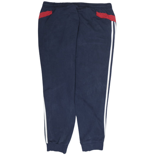 adidas Men Blue XL Jogger Trousers Elastic Waist Fleece Side Stripe