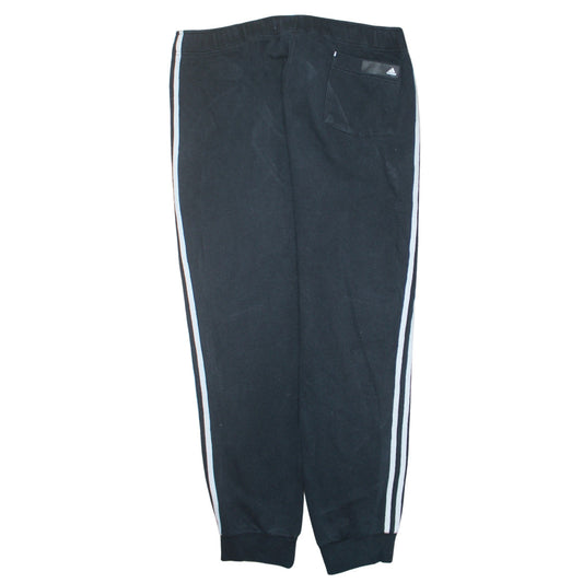 Adidas Men's Black Jogger Fleece Sweatpants L Side Stripe Regular Fit