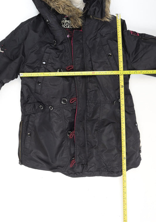 Womens UK Size M Superdry Black Bomber Jacket