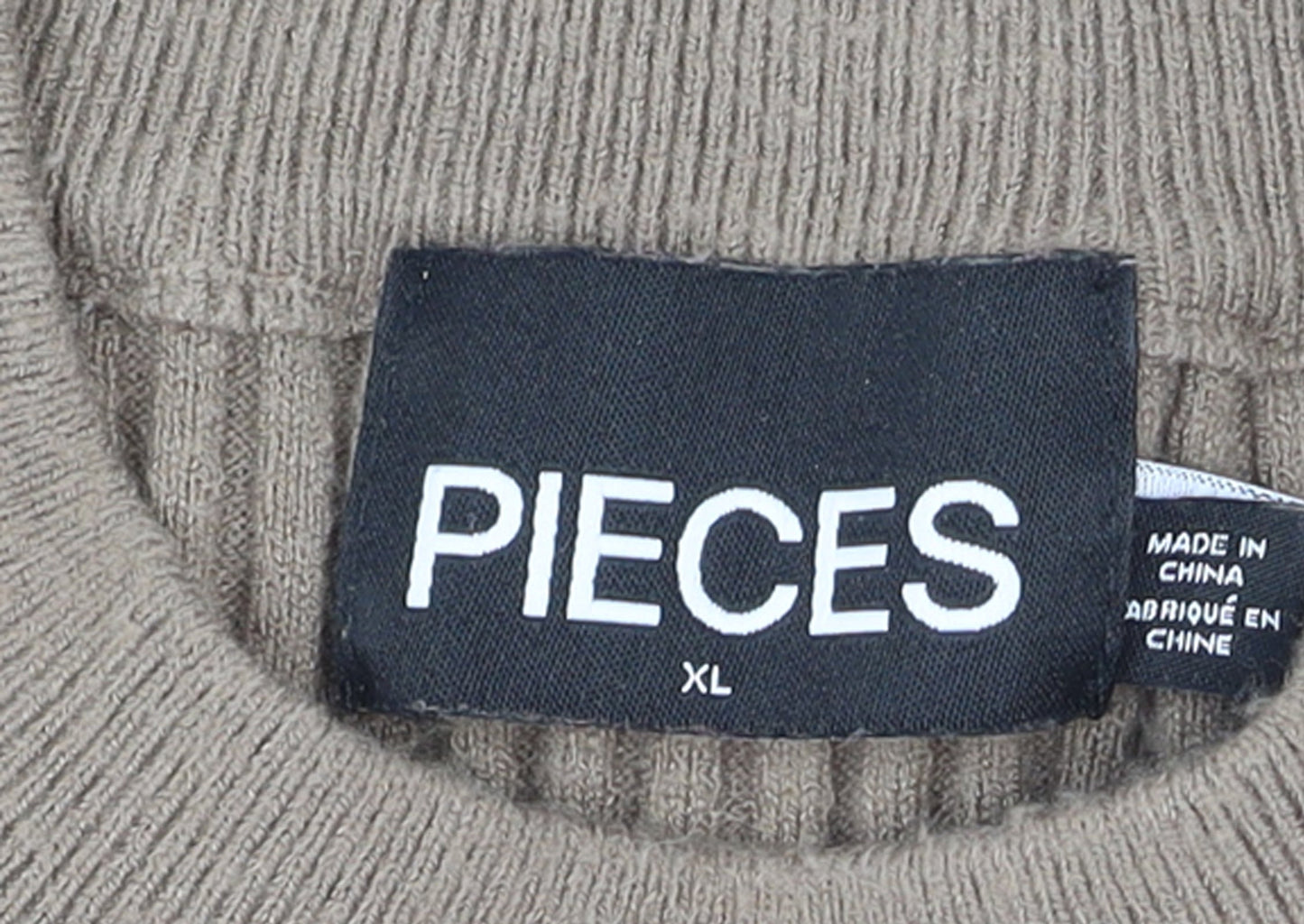 Womens UK Size XL Pieces Beige Pullover Jumper