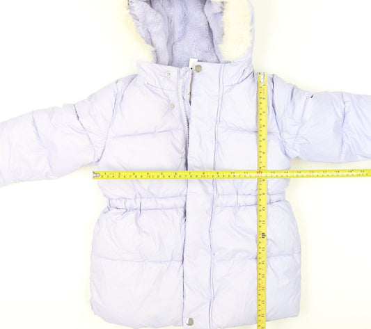 Girls UK Size 4-5 Years Marks and Spencer Purple Puffer Jacket