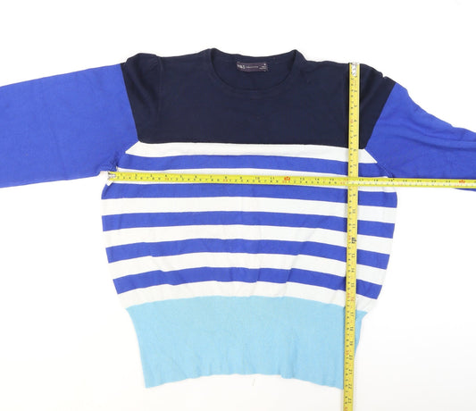 Marks and Spencer Women’s Multicoloured Striped Crew Neck Jumper Size 16